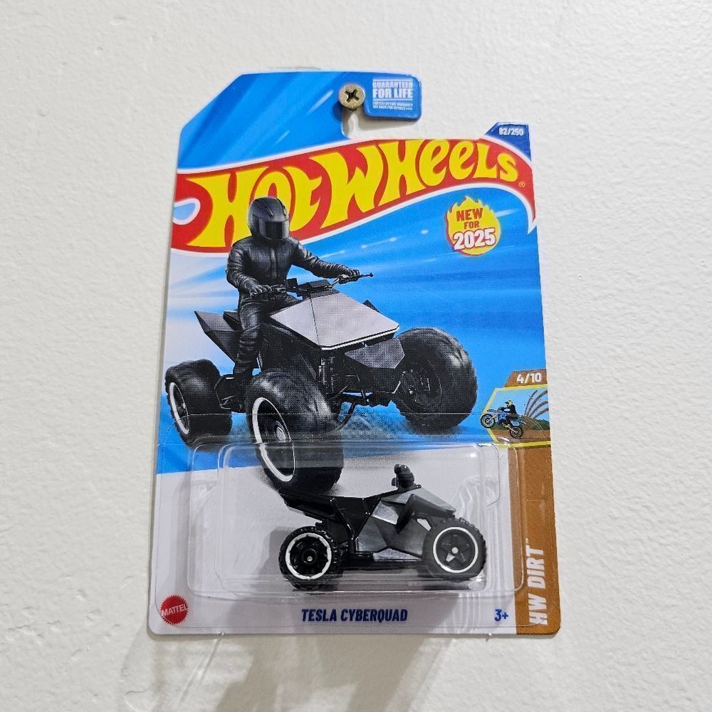 Hotwheels Silver Tesla Cyber Quad